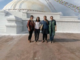 Exploring Boudhanath Stupa with Sara, Susma, and MIka